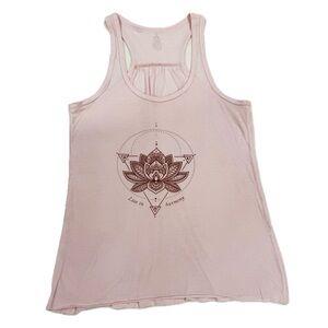 Karma Athletics Pink Tank Top with Lotus Design